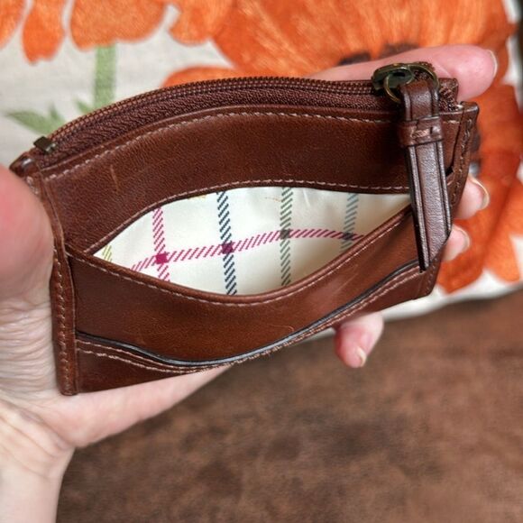 RARE COACH BLEECKER LEATHER MINI SKINNY TATTERSALL CARD CASE KEY WALLET 2007 EUC - Picture 7 of 17